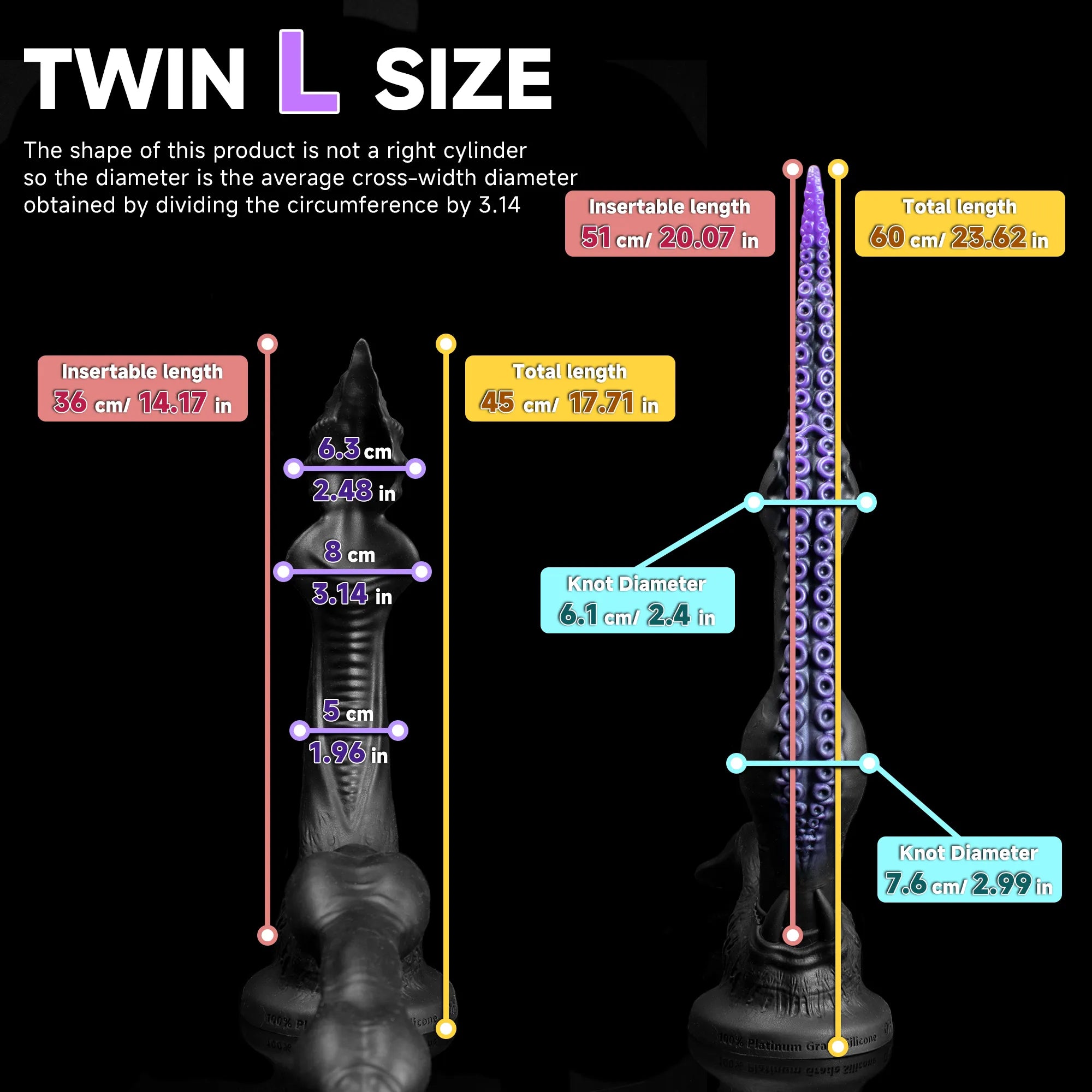 Twin Fantasy Double Ended Dildo -Alien Tentacle Design - Oieffur