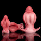 Oieffur Fissure Fantasy Stroker petal-textured platinum silicone dildo with realistic design, suitable for sensual pleasure.