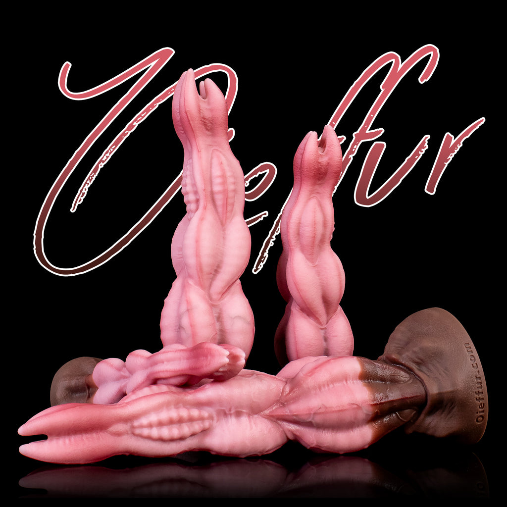 Oieffur Nagaros feathered serpent god platinum silicone fantasy dildo, detailed dragon-inspired design with textured surface.