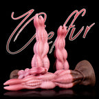 Oieffur Nagaros feathered serpent god platinum silicone fantasy dildo, detailed dragon-inspired design with textured surface.