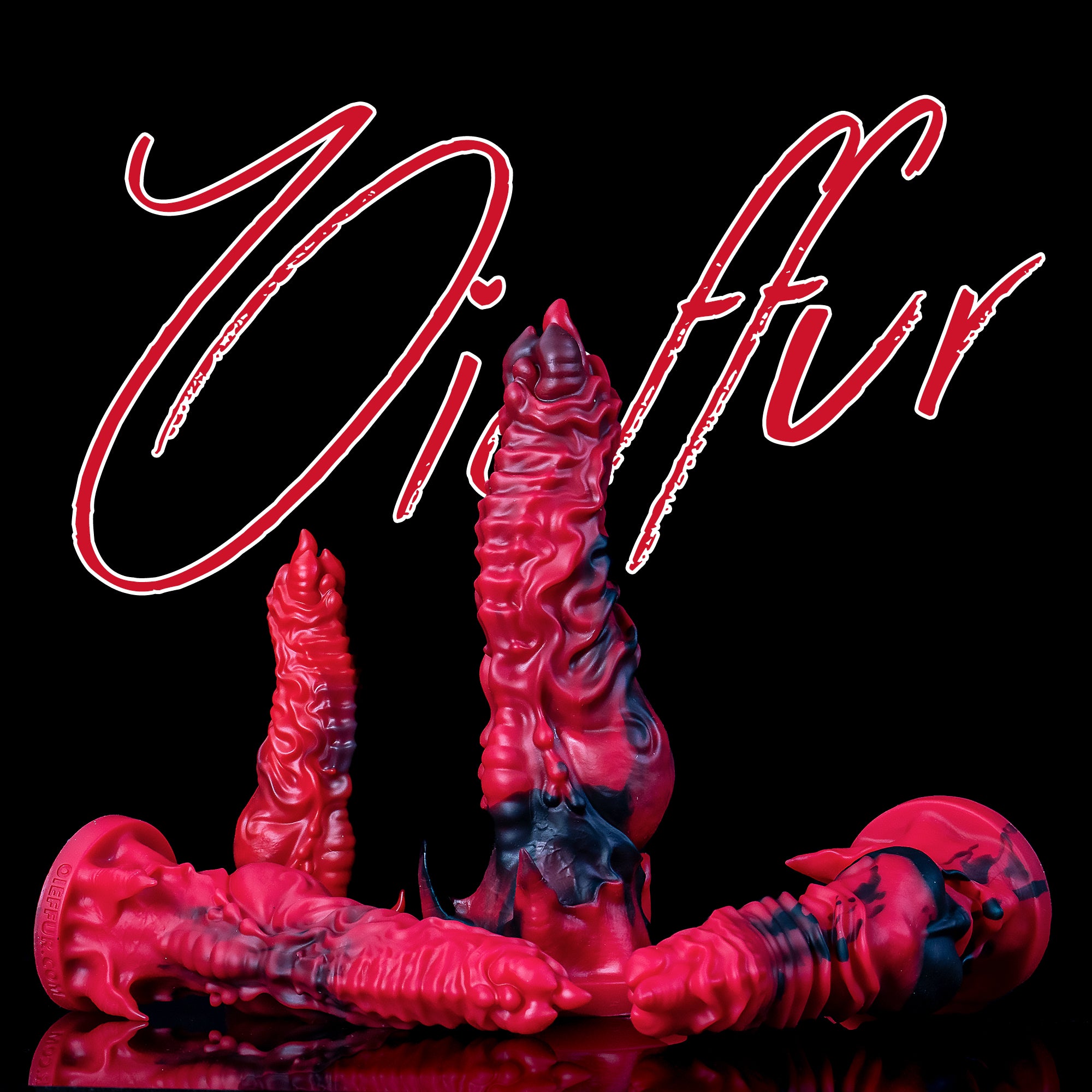 Oieffur fantasy silicone dragon dildo with scales, tentacles, and suction cup for imaginative adult play.