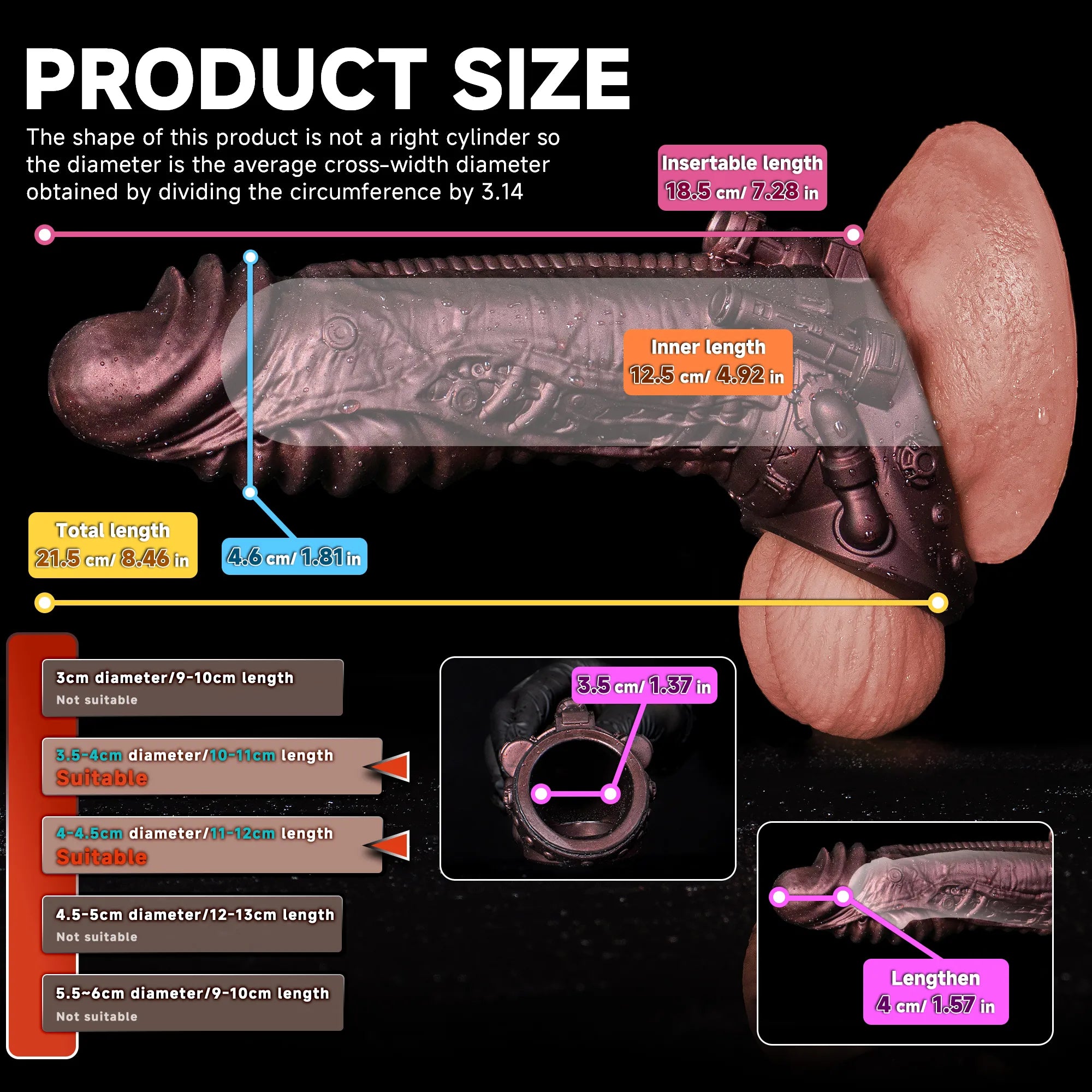 Cyberpunk Sheath Male Extender Sleeve by Oieffur, mechanical real feel penis sheath for enhanced sensation and comfort.