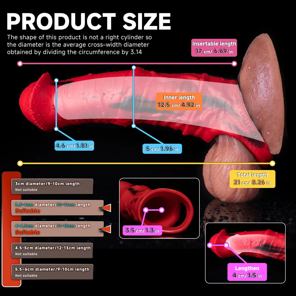 Oieffur Storm Horse Male Extender Sleeve, realistic penis sheath, designed for enhanced size and sensation during intimacy.