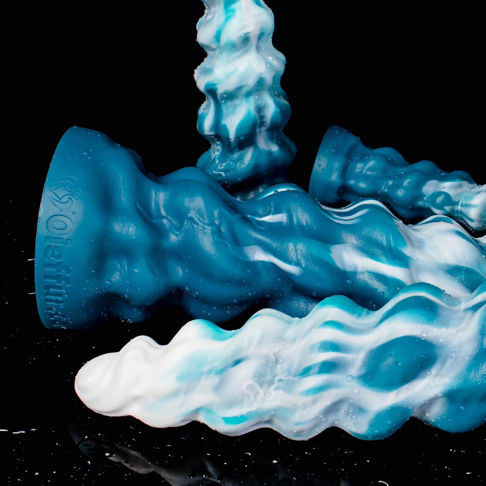 Oieffur Thick Conqueror Platinum silicone fantasy dildo with tapered design, realistic texture, and smooth surface for adult pleasure.