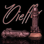 Oieffur Cyberpunk Sheath Male Extender Sleeve, mechanical real feel penis sheath with detailed design and textured surface.