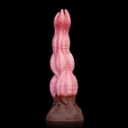 Oieffur Nagaros feathered serpent god platinum silicone fantasy dildo with detailed serpent design and textured surface.