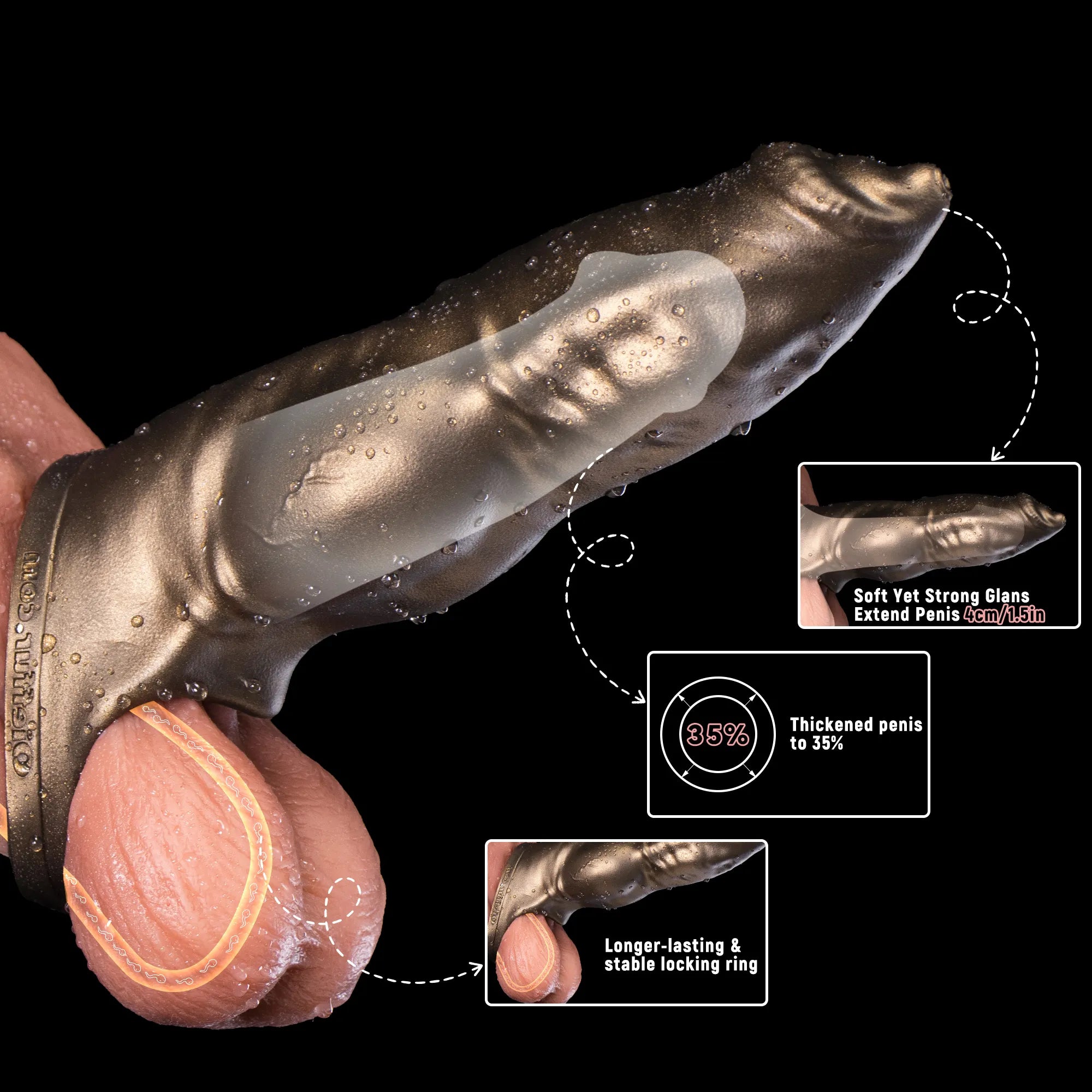 Dog Penis Sleeve –Realistic Canine Cock Sleeve | Platinum Silicone Extender