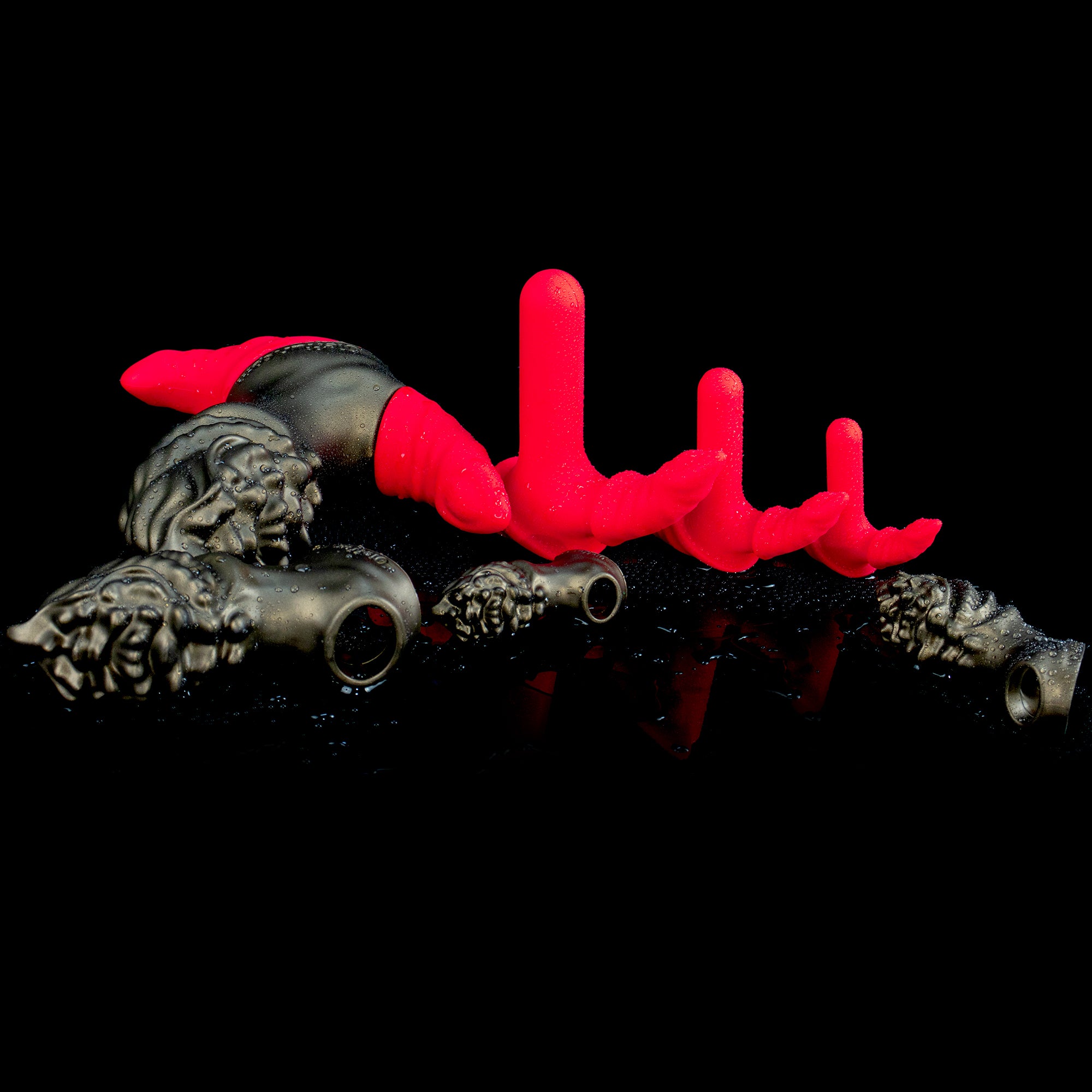 Oieffur Milking Fruit II anal plug with soft silicone sleeve and hard core, designed for fantasy adult pleasure and anal stimulation.