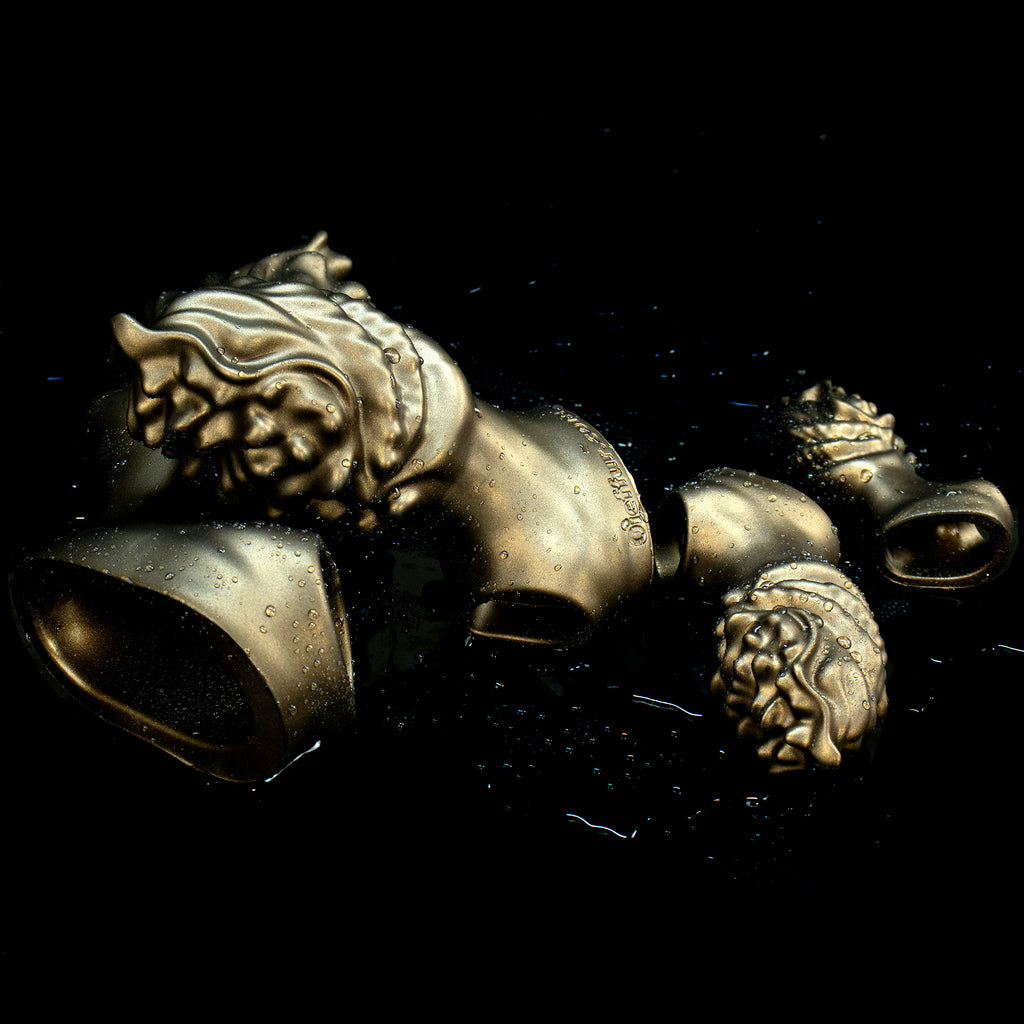 Oieffur Milking Fruit II anal plug with soft sleeve and hard core, fantasy dildo featuring colorful, detailed design.