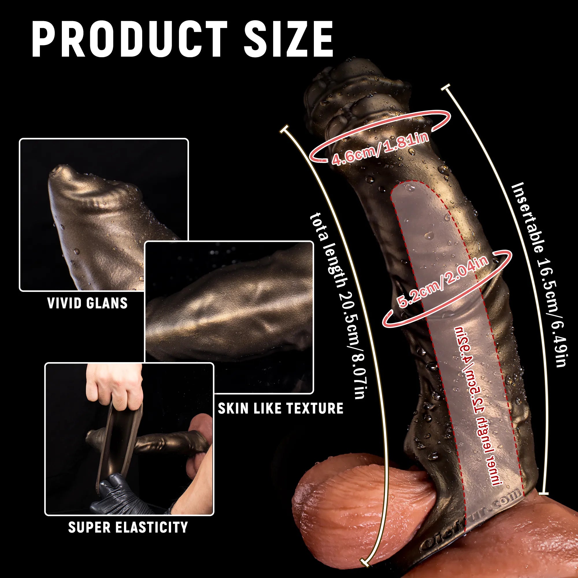 Warhorse Flexible Penis Sleeve Extender with Girth and Cock Ring Enhancement