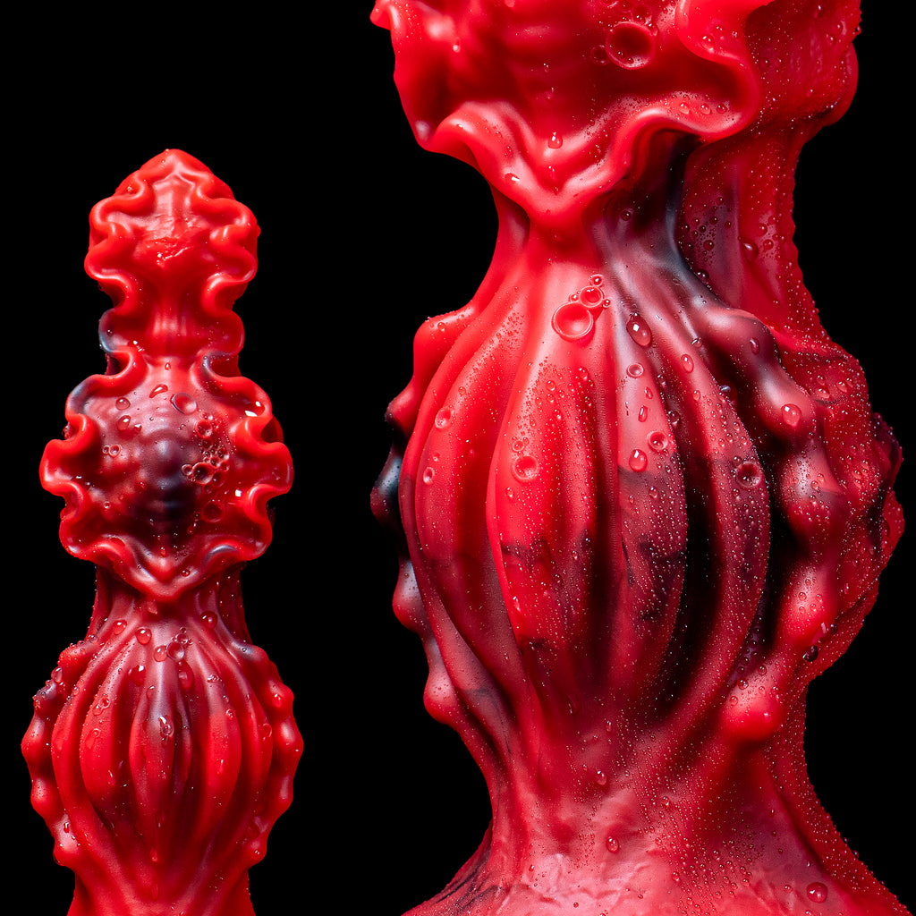 Abyssal Depths beaded silicone dildo from Oieffur, featuring a realistic design with multiple beads for fantasy pleasure.