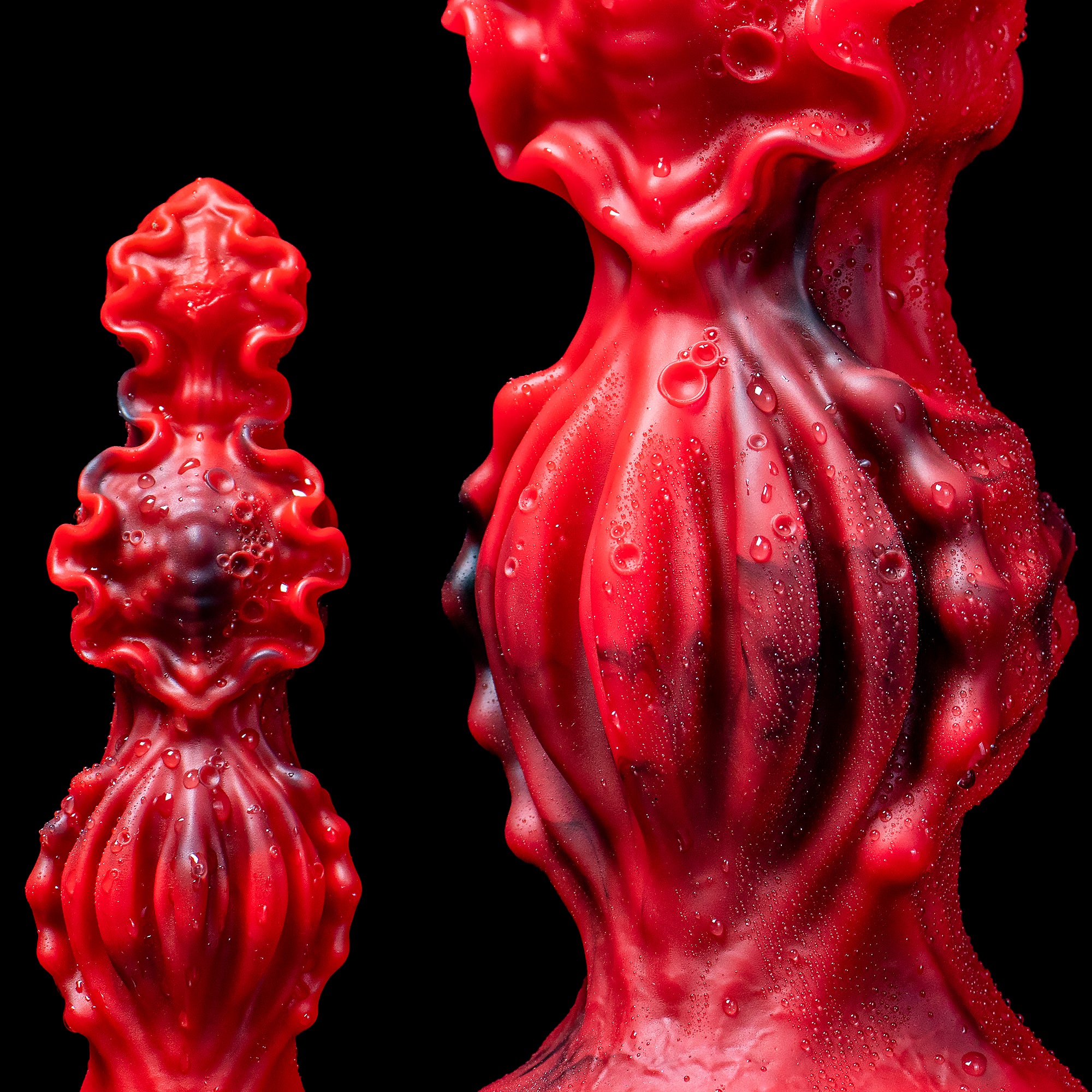 Abyssal Depths beaded silicone dildo from Oieffur, featuring a realistic design with multiple beads for fantasy pleasure.