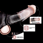 Oieffur silicone horse sheath penis extender showing a flexible, transparent sleeve with textured surface for enhanced girth and length.