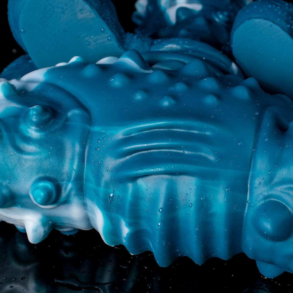 Oieffur Koopa Silicone Monster Dildo with suction cup, available in various sizes, featuring a colorful, detailed fantasy design.