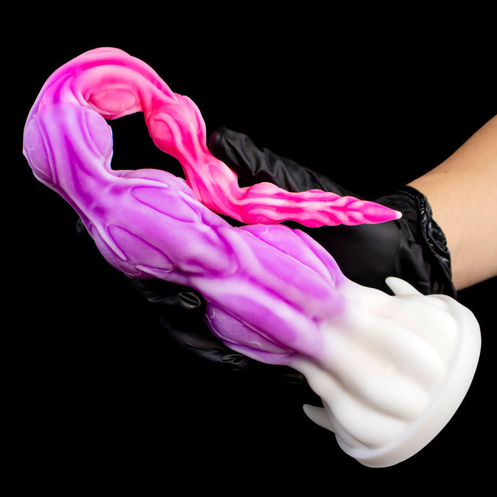 Oieffur Stardust Shuttle alien fantasy dildo with beads and prostate stimulation, featuring textured surface and flexible design.