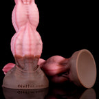 Oieffur Nagaros feathered serpent god platinum silicone fantasy dildo, detailed with feathered serpent design for imaginative pleasure.