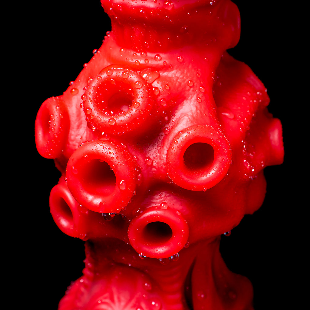 Oieffur Abyssal Depths beaded dildo made of medical-grade silicone, featuring a textured, multi-bead design for fantasy pleasure.
