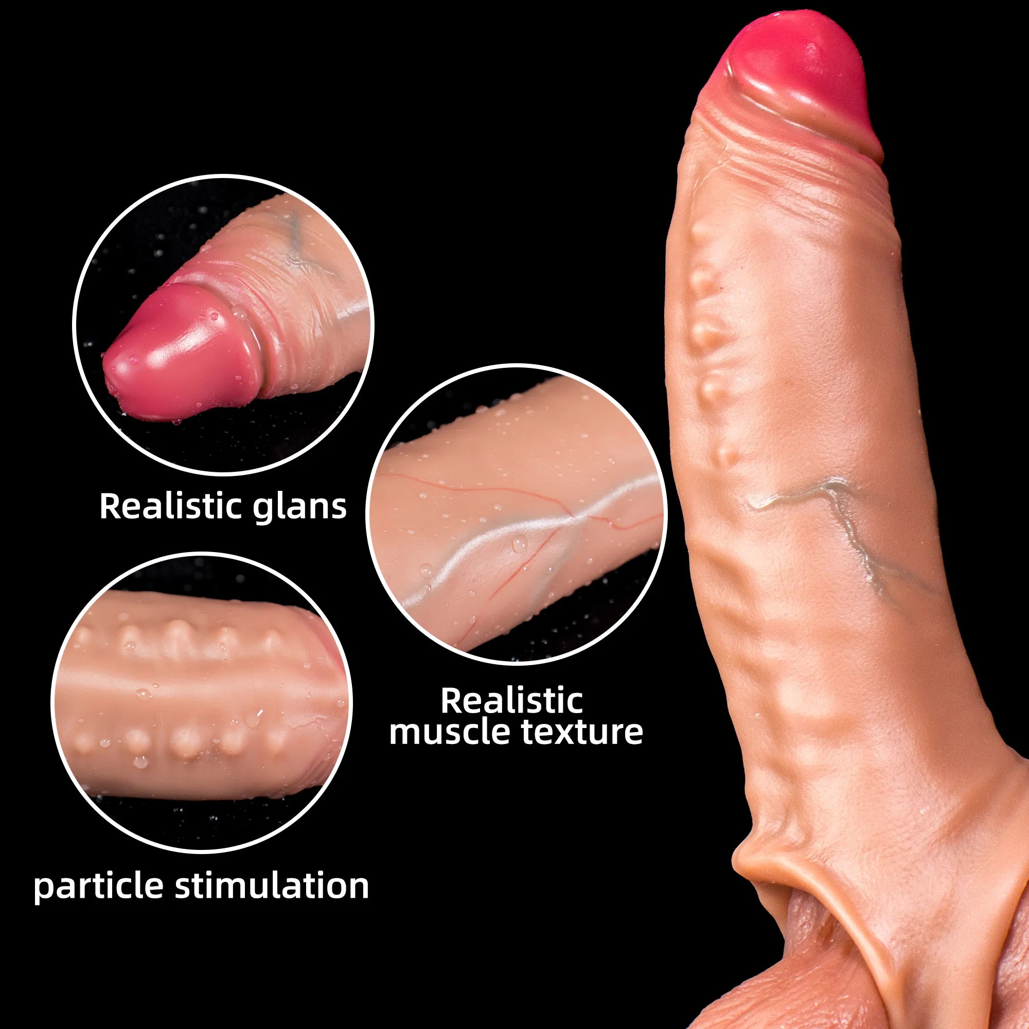 Lifelike Penis Sleeve for Enhanced Length and Girth