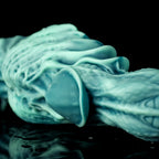 Oieffur fantasy dildo with textured beads, curved design for enhanced pleasure, shown in detailed close-up image.