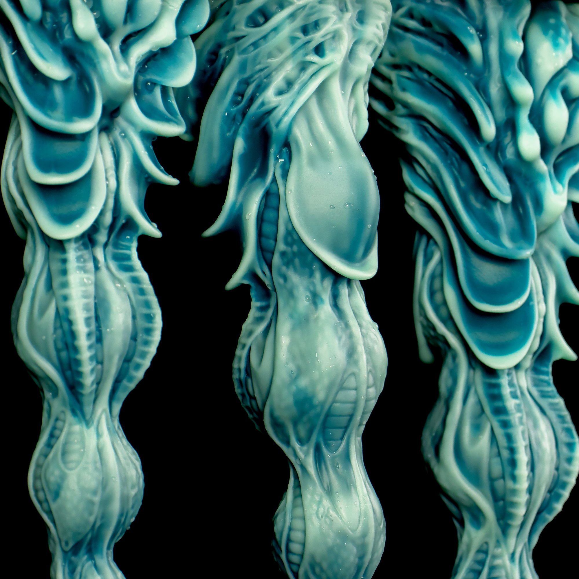 Oieffur winding fantasy dildo with textured beads for pleasure, featuring realistic design and vibrant colors.