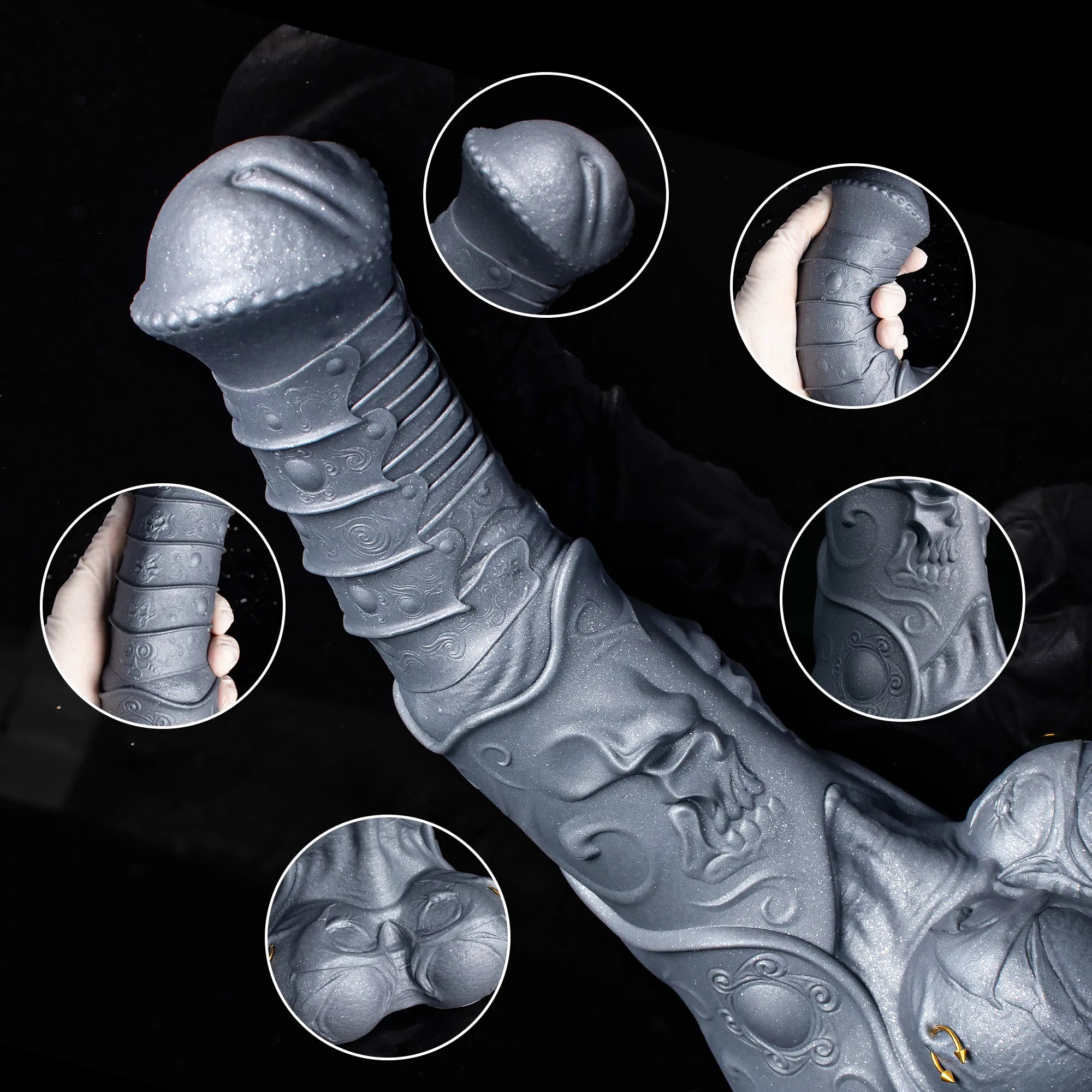 Silver Horse Dildo - Platinum Silicone with Lifelike Design - Oieffur