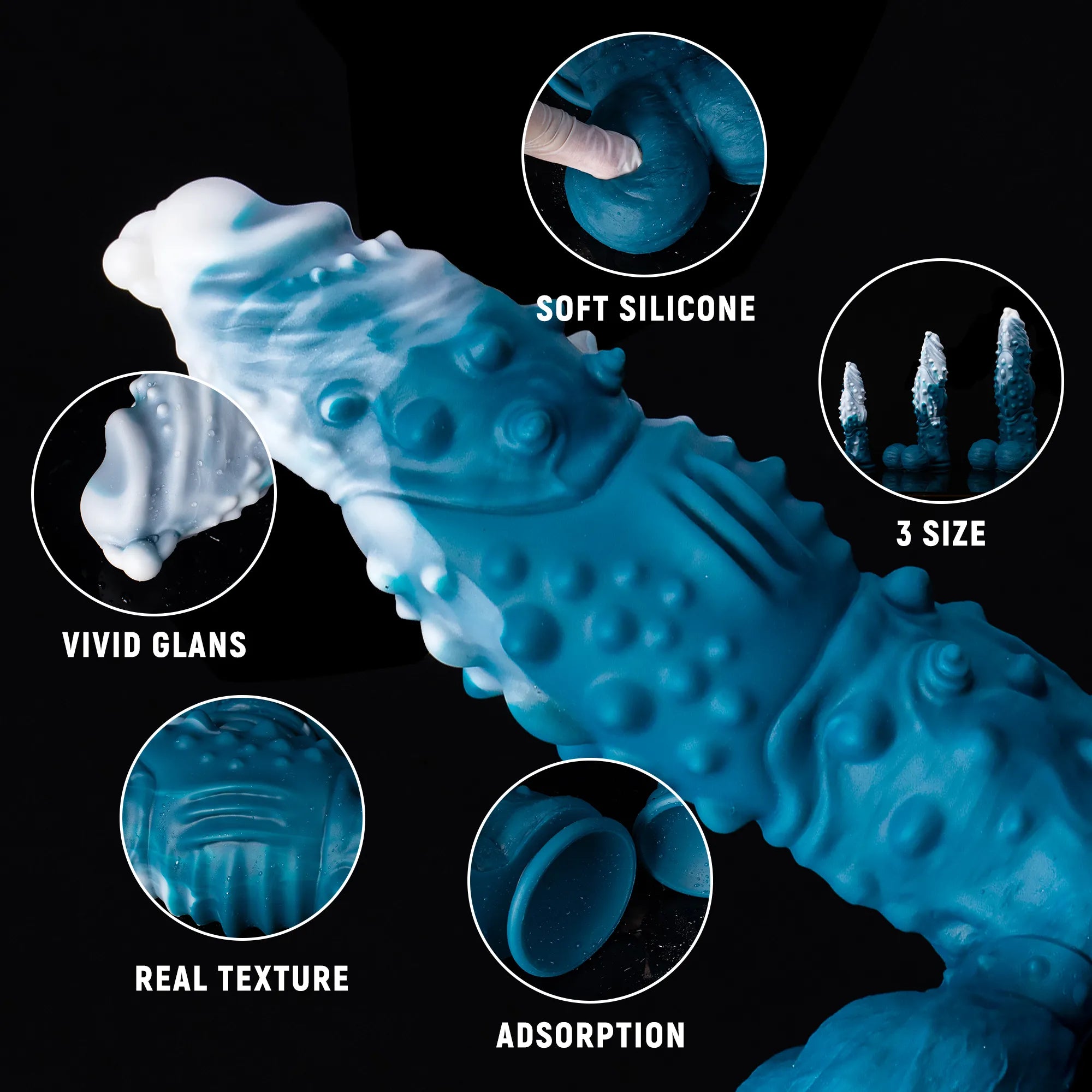 Koopa Silicone Monster Dildo - Suction Cup Design, Various Sizes Available