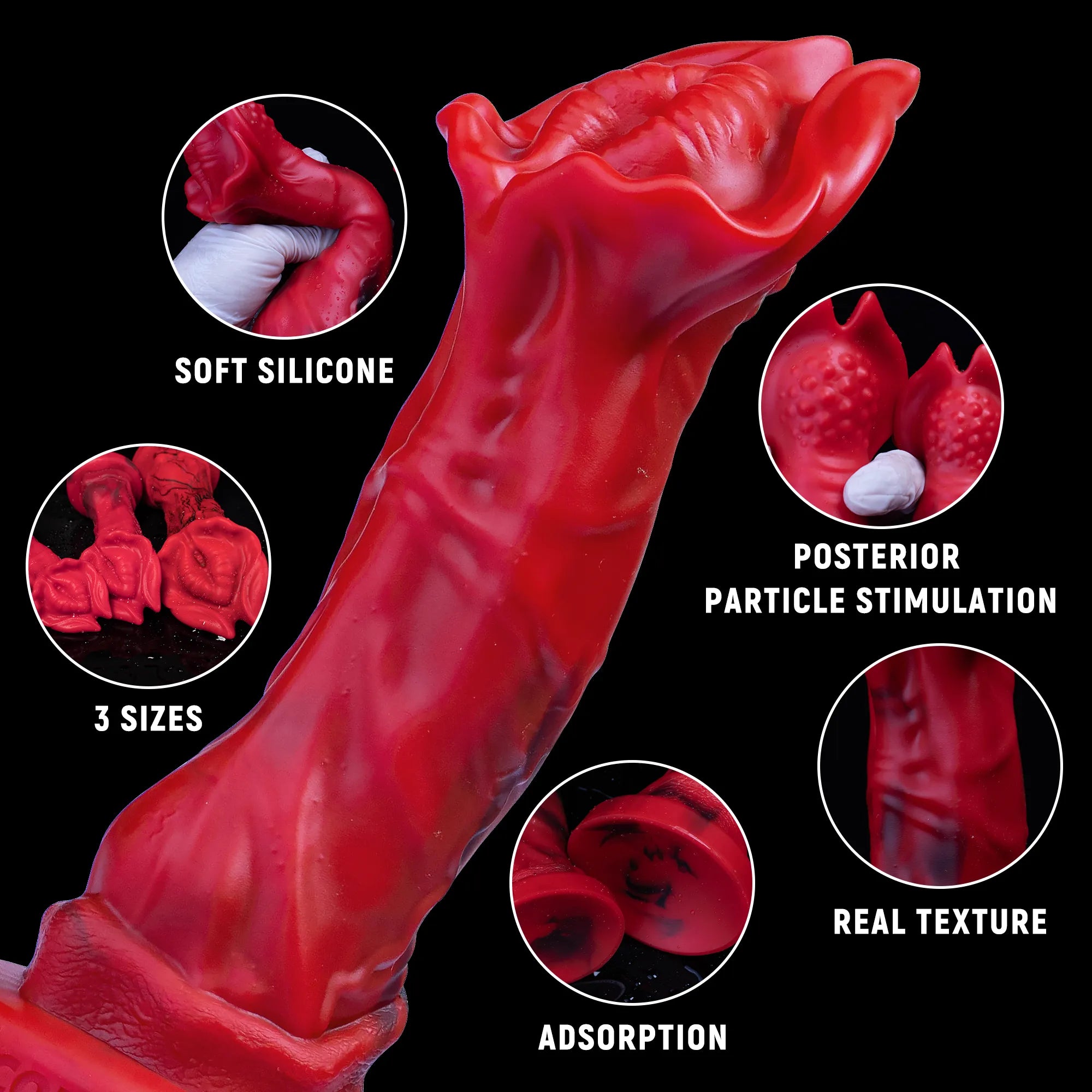 Red Rock Turtle fantasy dildo by Oieffur, high-quality silicone, featuring a red dragon design with detailed textures.