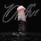 Oieffur silicone horse sheath penis extender with enhanced girth and length, shown on a male model.