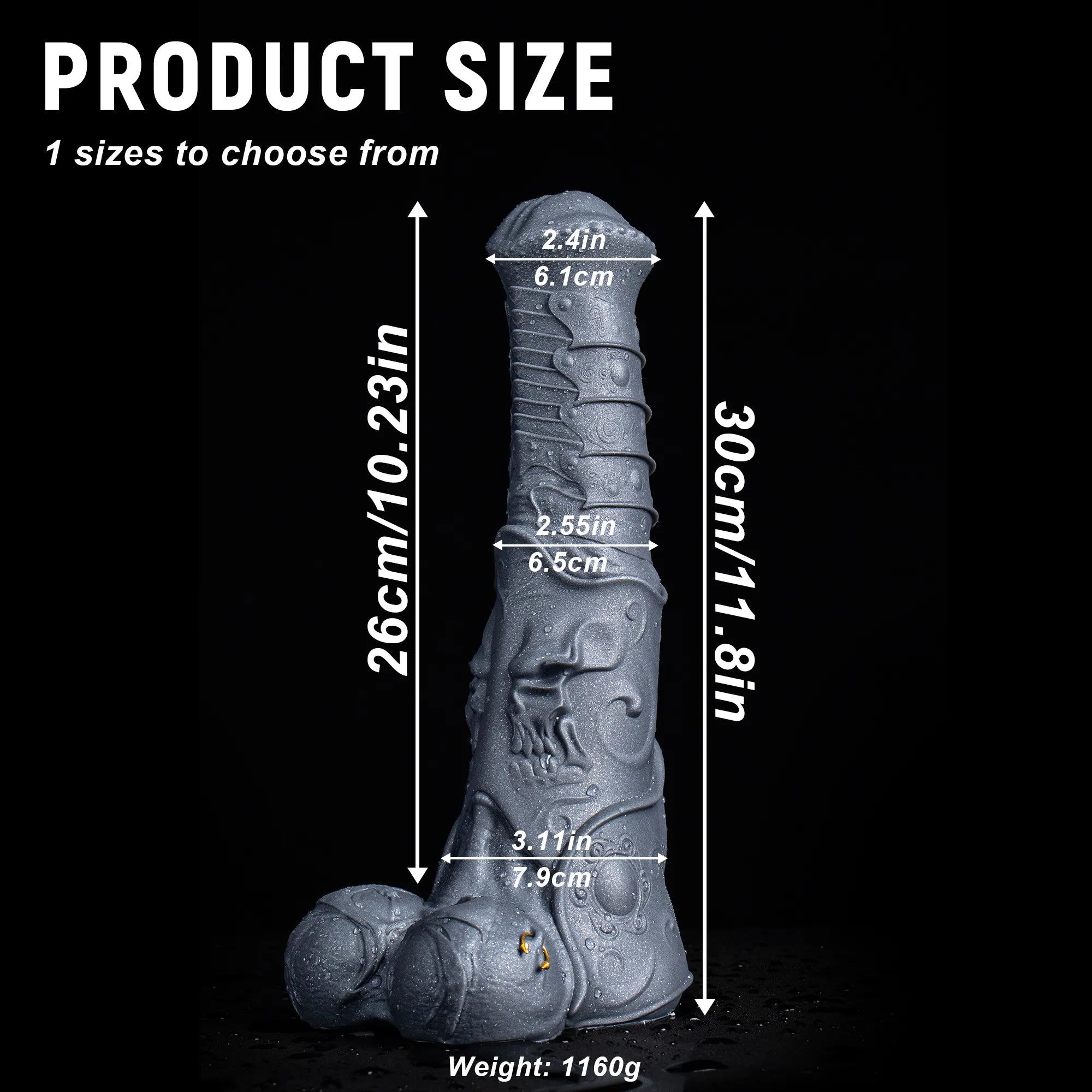 Silver Horse Dildo - Platinum Silicone with Lifelike Design