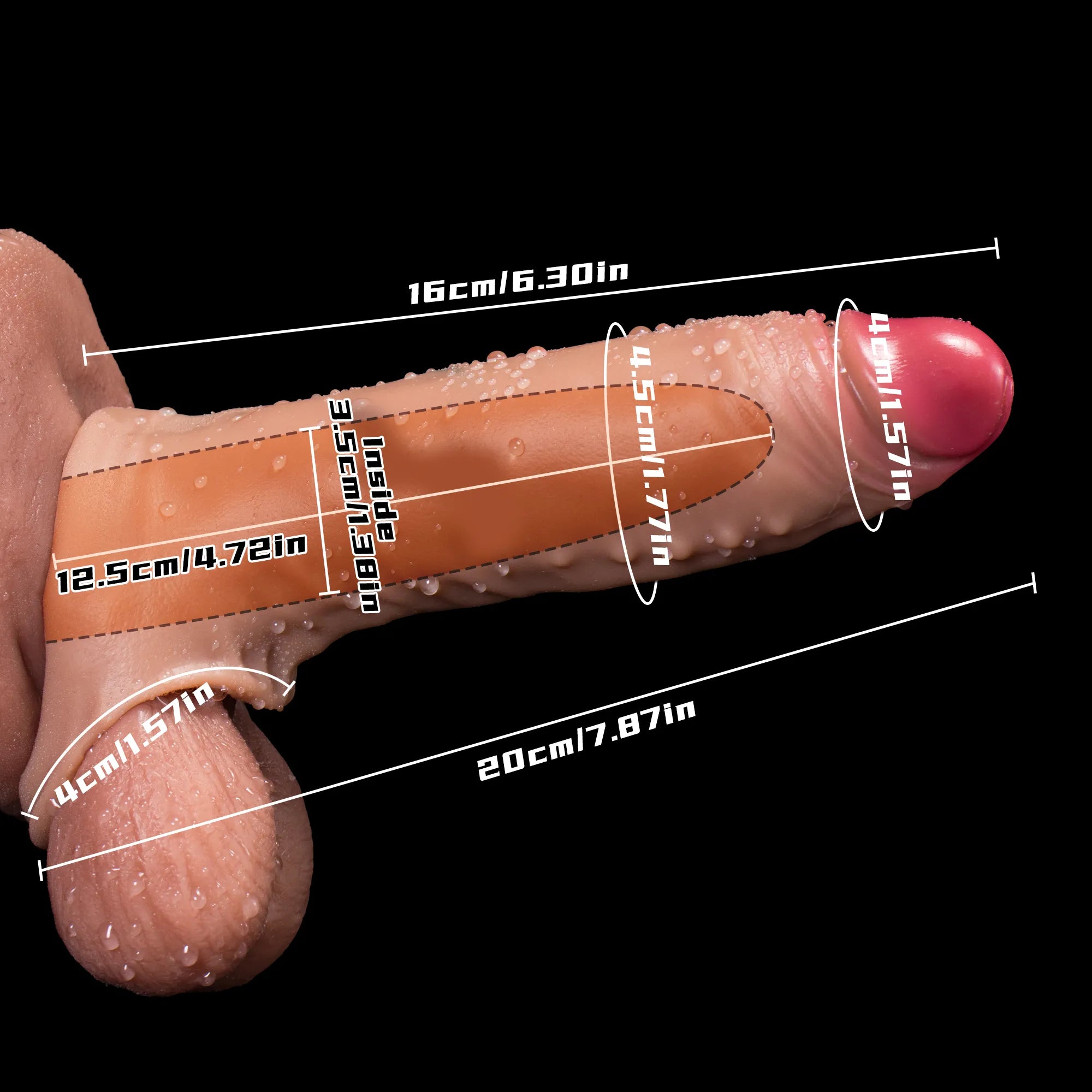 Lifelike Penis Sleeve for Enhanced Length and Girth