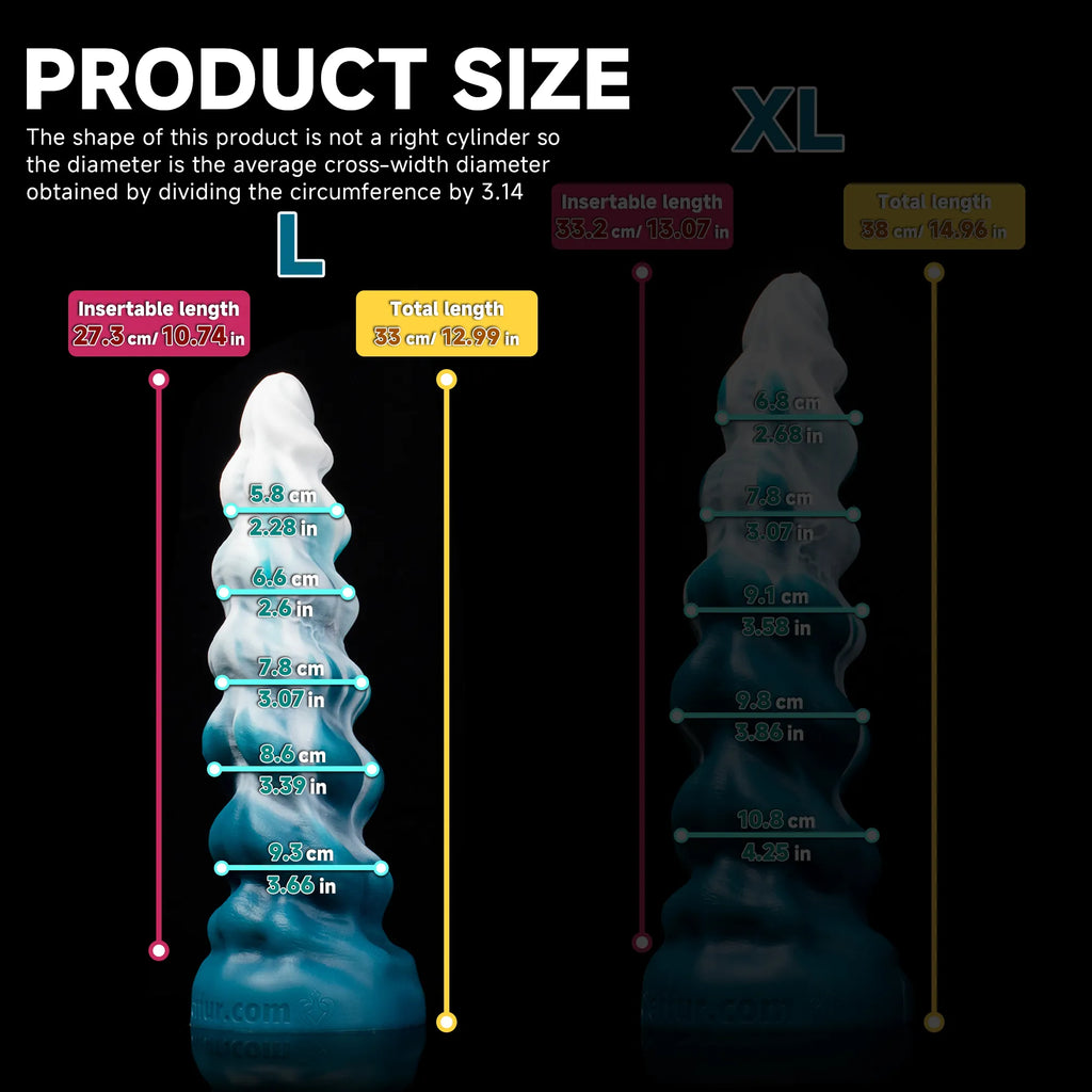 Thick Conqueror Platinum silicone fantasy dildo with tapered design by Oieffur, showcasing smooth, realistic texture and shape.