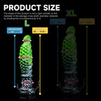 Black "Abyss" spiked dildo from Oieffur's fantasy dildo collection, made of platinum silicone with a textured, spiked design.