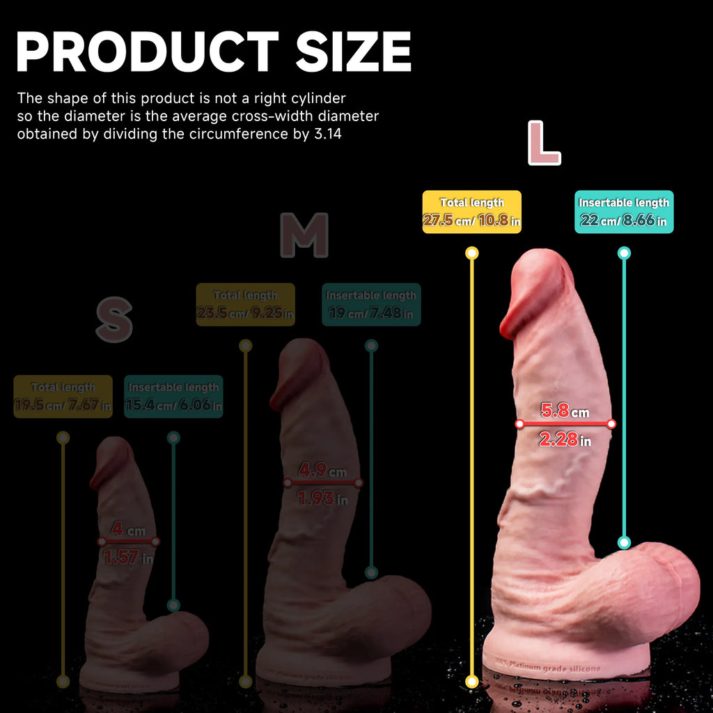 Realistic Vivid Dildo by Oieffur with thick shaft, large head, and gentle curve, designed for a lifelike experience.