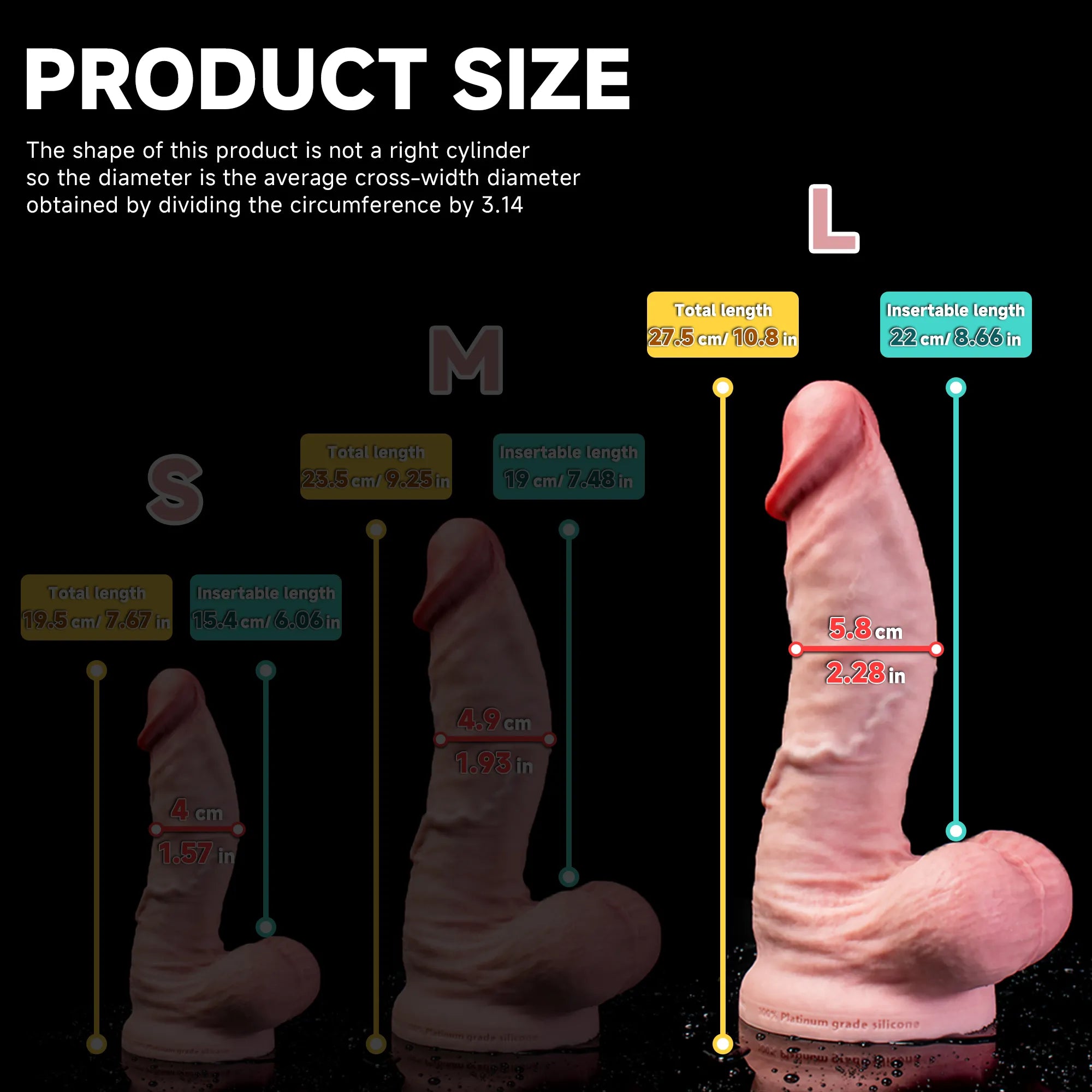 Realistic Vivid Dildo by Oieffur with thick shaft, large head, and gentle curve, designed for a lifelike experience.