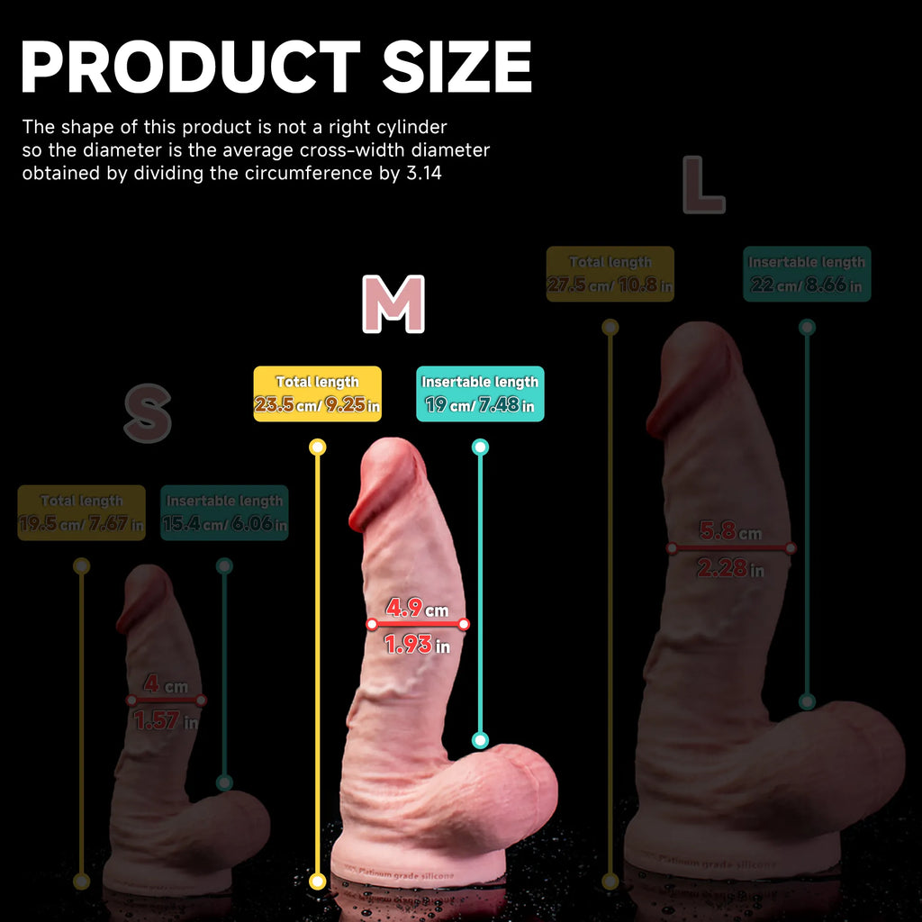 Realistic Vivid Dildo by Oieffur, thick with a big head and gentle curve, designed for a lifelike experience.
