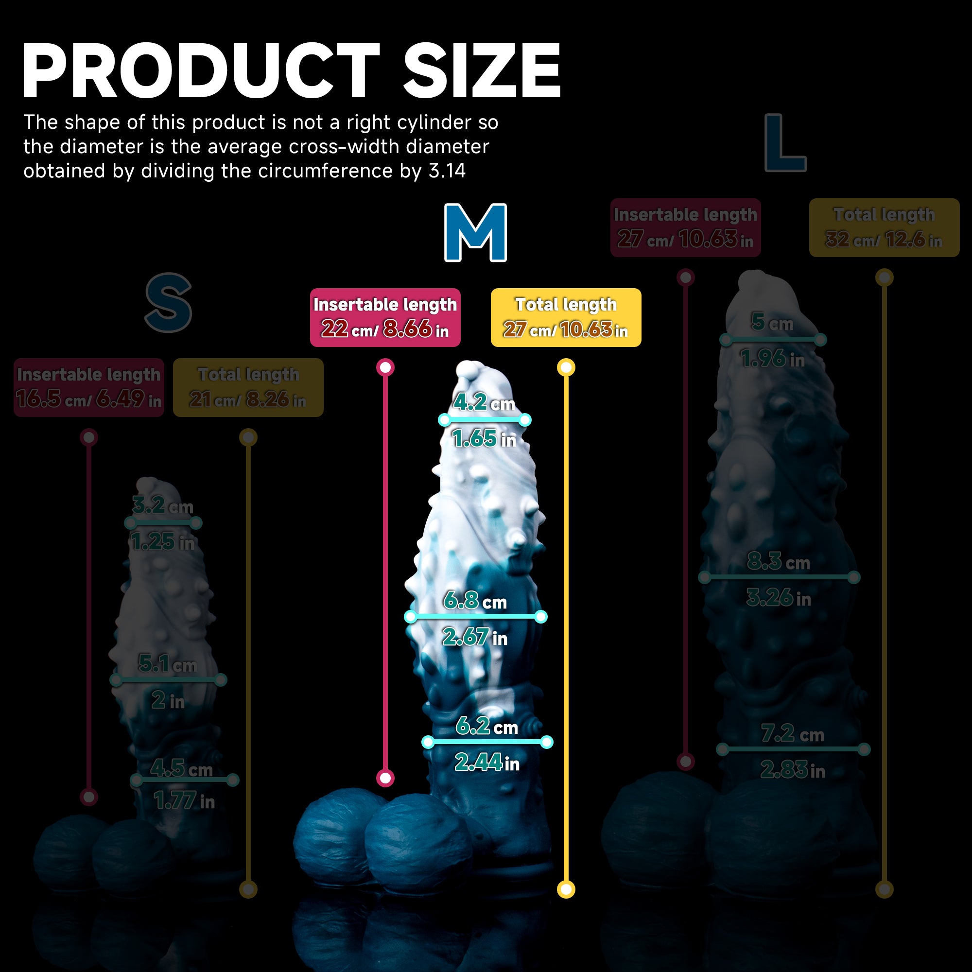 Oieffur Koopa Silicone Monster Dildo with suction cup, available in various sizes, featuring a colorful, textured fantasy design.