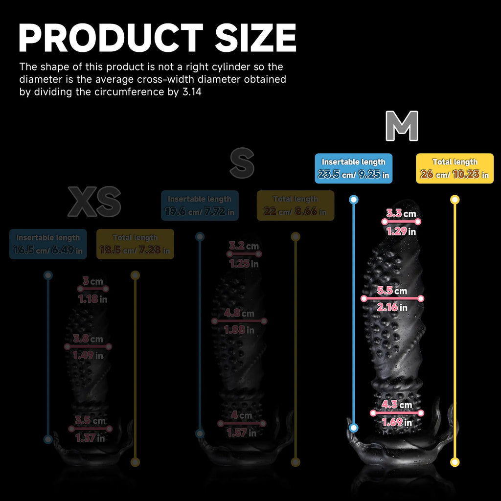 Black Abyss spiked dildo from Oieffur, made of platinum silicone, designed for fantasy and adventurous pleasure.