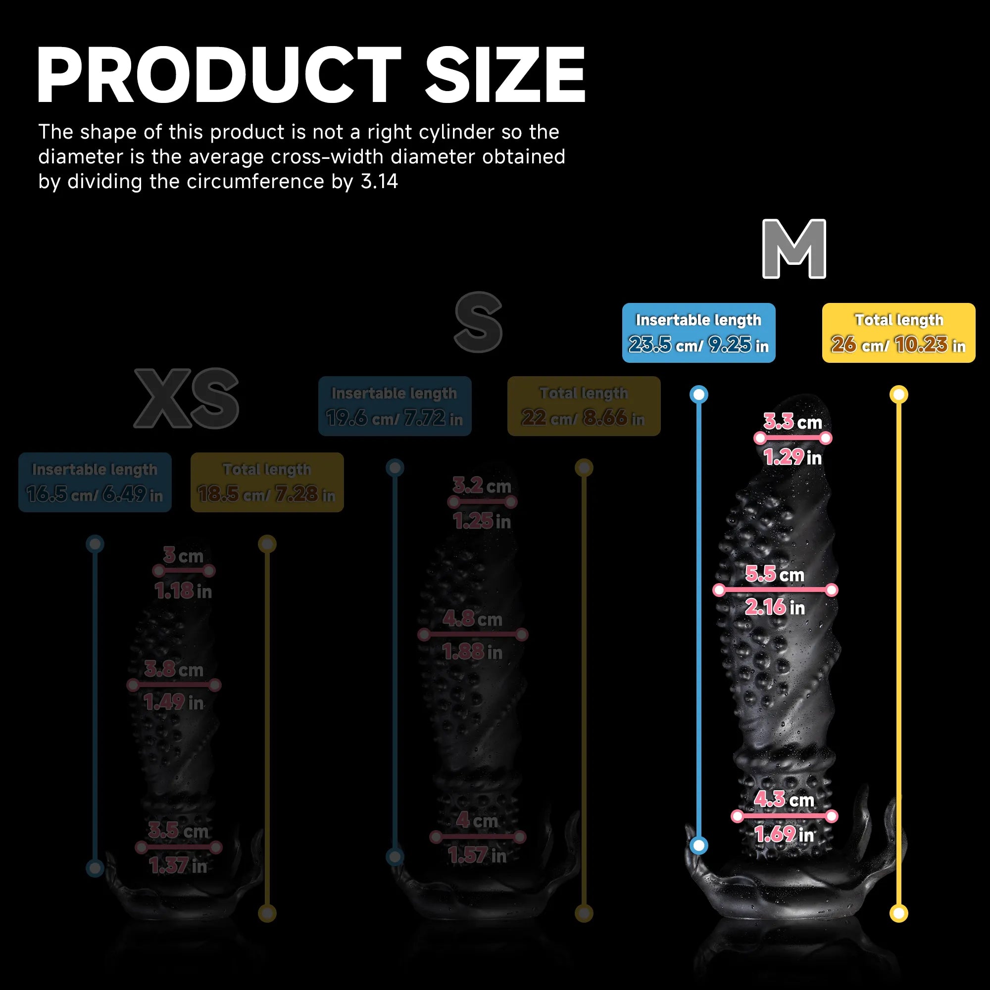 Black Abyss spiked dildo from Oieffur, made of platinum silicone, designed for fantasy and adventurous pleasure.