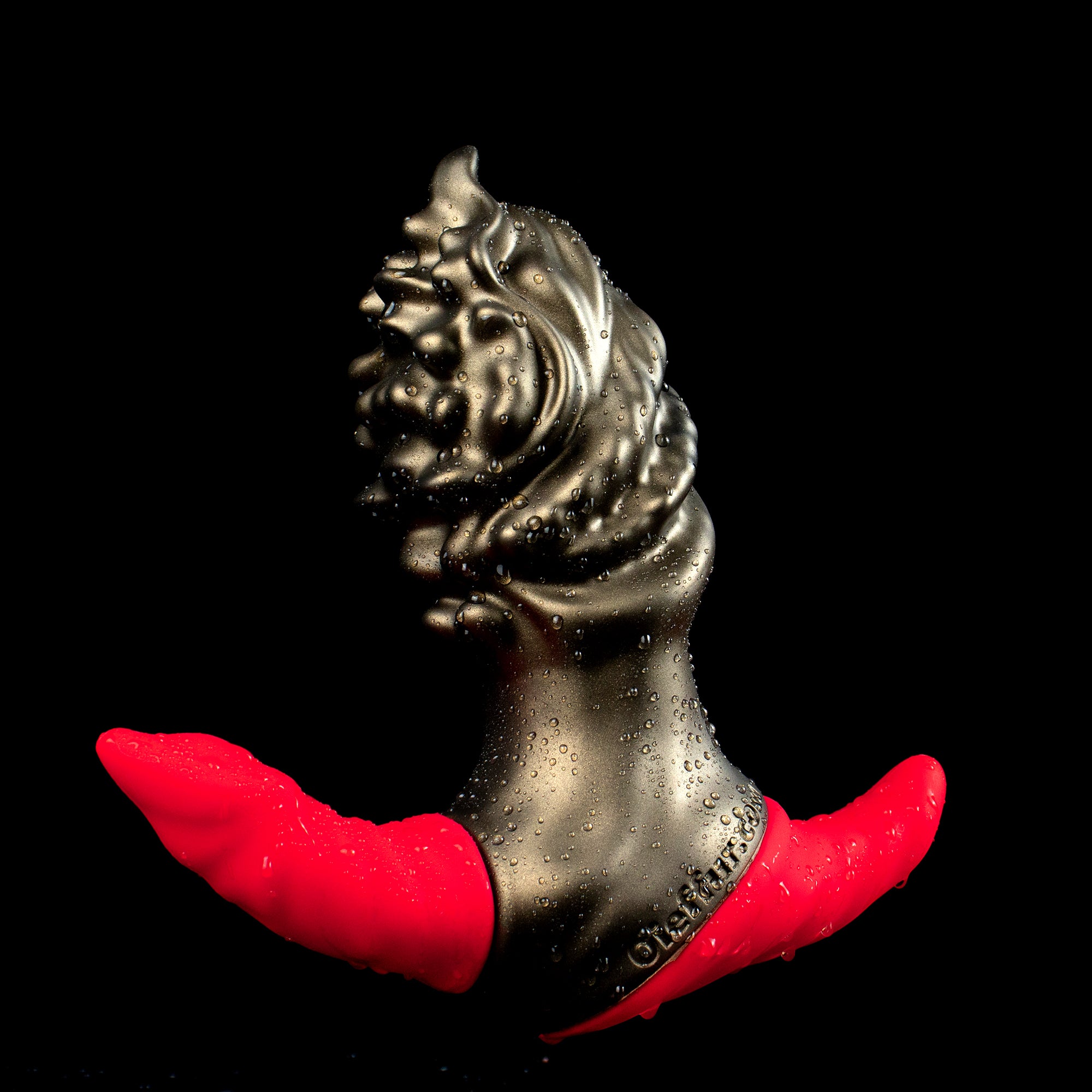 Oieffur Milking Fruit II anal dildo with soft sleeve and hard core, detailed close-up of the fantasy sex toy.