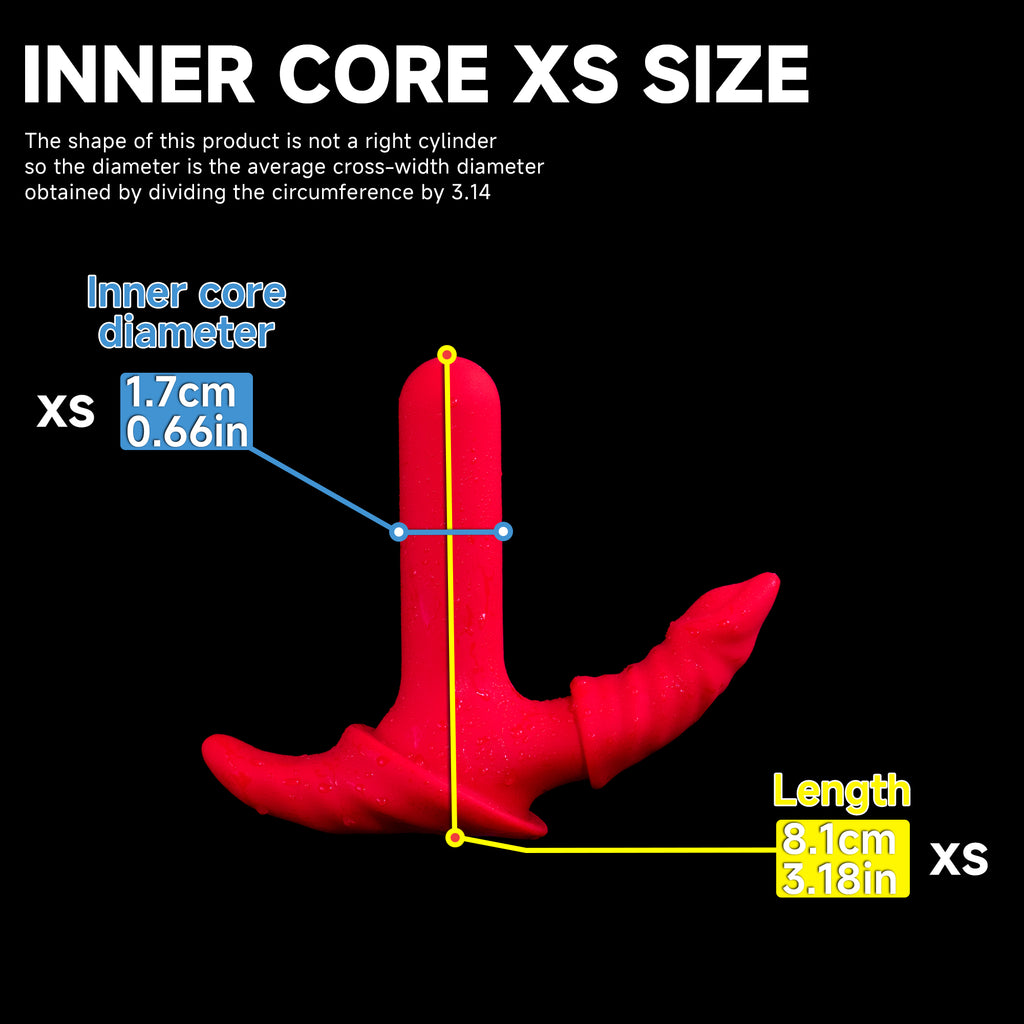 Oieffur Milking Fruit II anal plug with soft sleeve and hard core, fantasy dildo in compact size, shown in P1001_XS.jpg.