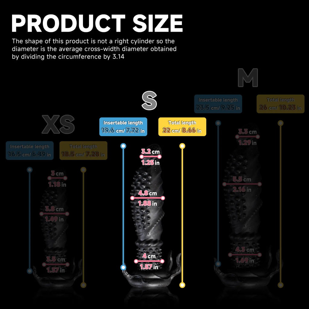 Black Abyss spiked dildo from Oieffur's Fantasy Dildos collection, made of platinum silicone, featuring textured spikes for stimulation