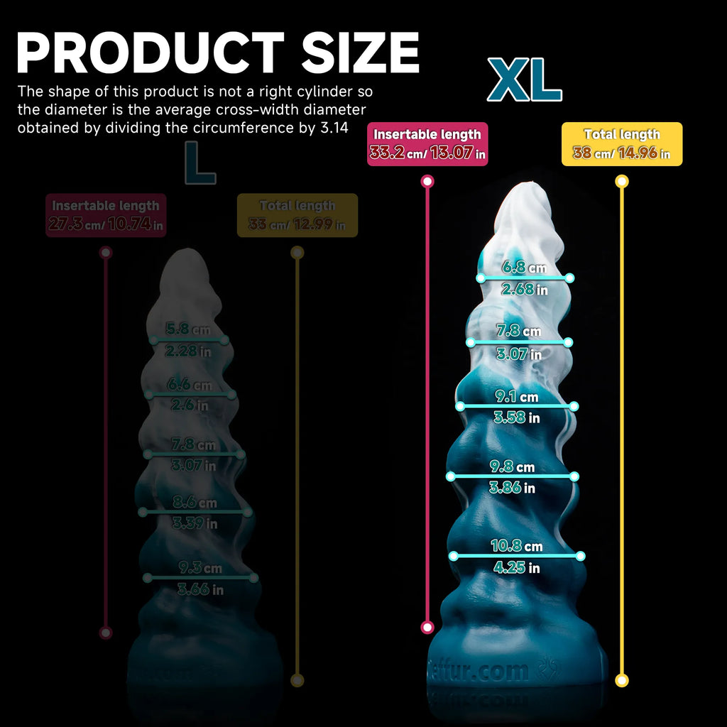 Oieffur Thick Conqueror Platinum silicone dildo with tapered design, fantasy dildo for adult pleasure, XL size in pink color.