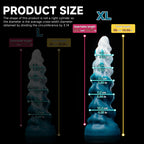 Oieffur Thick Conqueror Platinum silicone dildo with tapered design, fantasy dildo for adult pleasure, XL size in pink color.