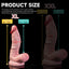 Realistic thick dildo with large head and gentle curve, designed for a lifelike feel, by Oieffur.