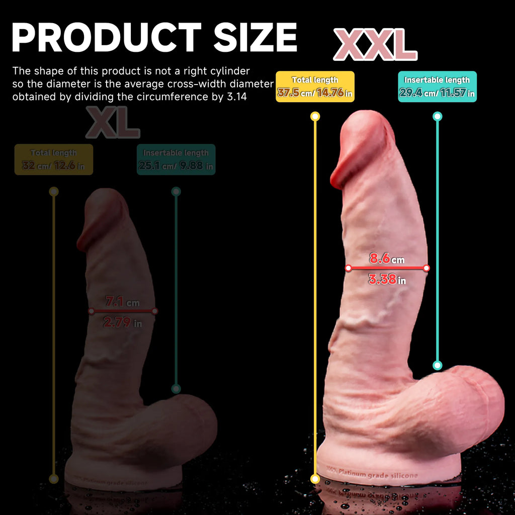 Realistic dildo by Oieffur featuring a thick, curved design with a large head, designed for a lifelike experience.