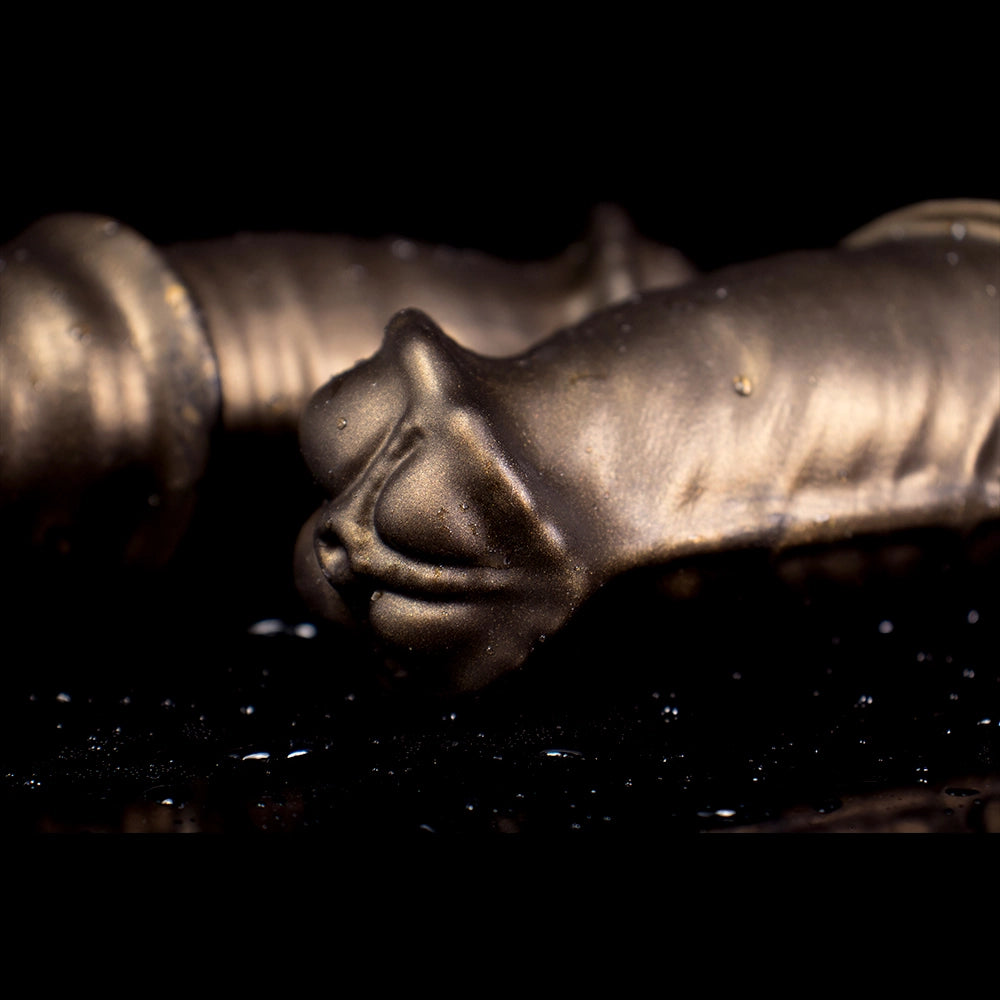 Oieffur Warhorse flexible penis sleeve extender with girth enhancement and cock ring, shown on a penis sheath in the image.