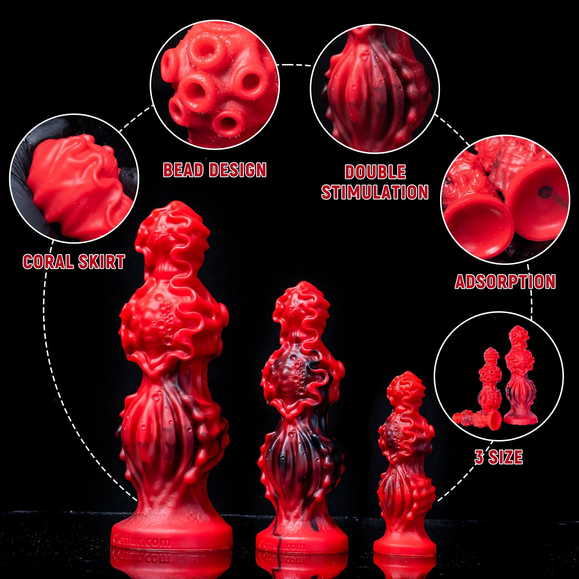 Abyssal Depths - Unique Beaded Dildo Design in Medical-Grade Silicone - Oieffur