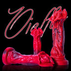 Red Rock Turtle Red Dragon fantasy dildo by Oieffur, high-quality silicone, detailed turtle and dragon design, realistic and vibrant.