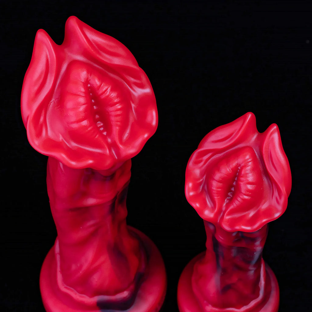 Red Rock Turtle Red Dragon dildo from Oieffur, a high-quality silicone fantasy dildo with detailed turtle and dragon design.