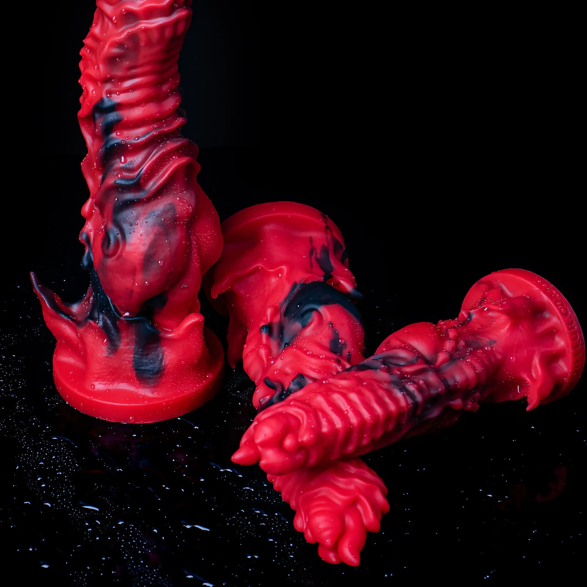 Oieffur fantasy dragon dildo made of silicone with scales, tentacle design, and suction cup for versatile use.